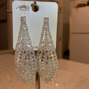 Cubic Zirconia Teardrop Statement Wedding Earrings